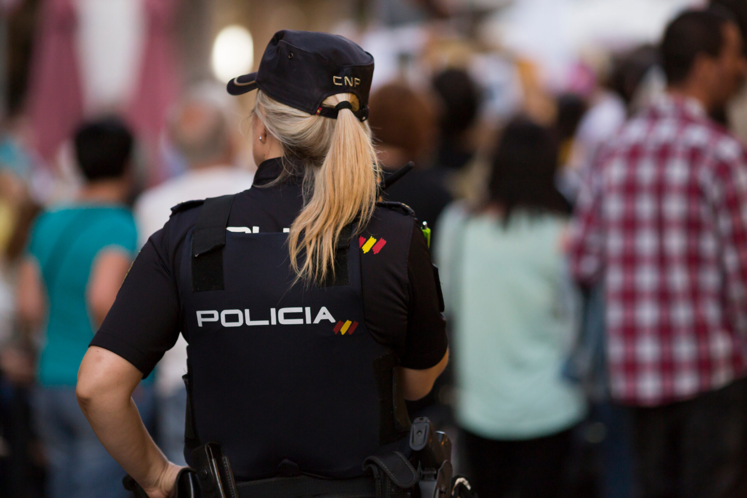 National,Police,Woman,In,A,Protest,In,Madrid.